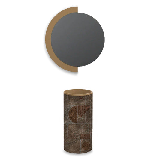 Lavabo free-standing in Walltouch Medley (Leaf Silver)