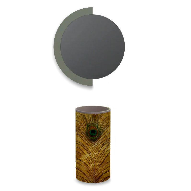 Lavabo free-standing in Walltouch Peacock Feather (Leaf Gold)