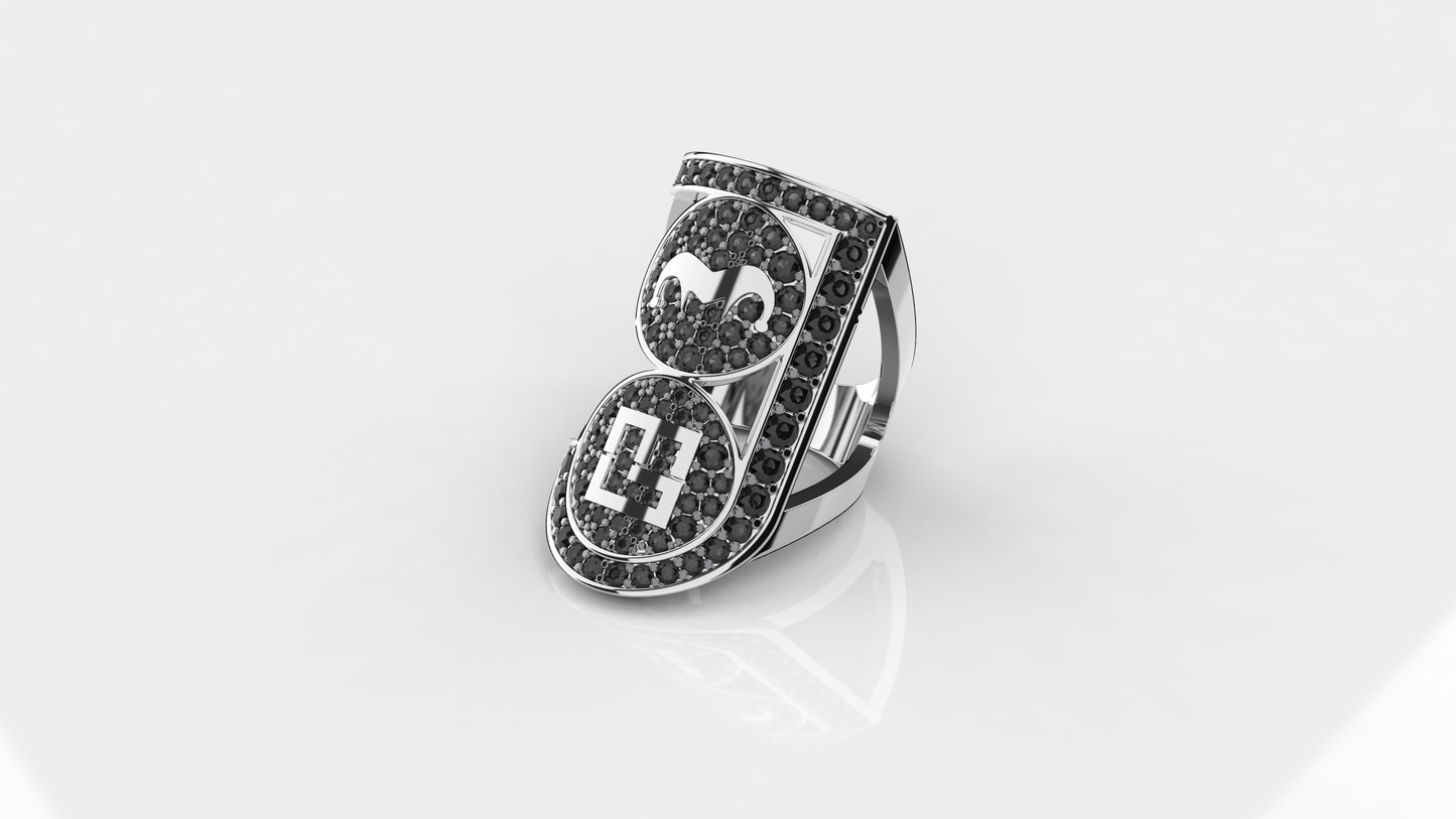 Fool&Cool Ring White Black Stone