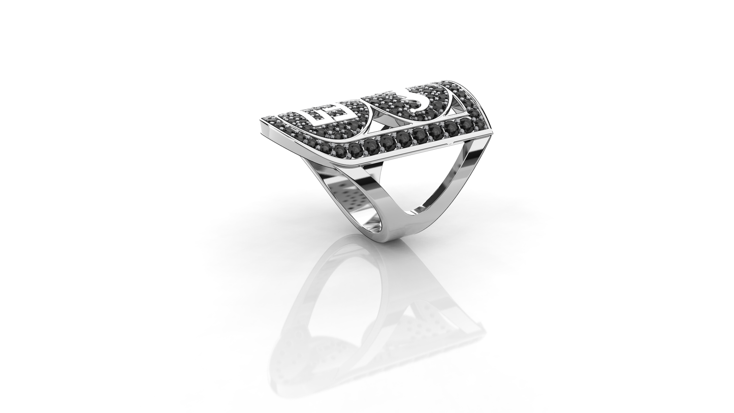 Fool&Cool Ring White Black Stone