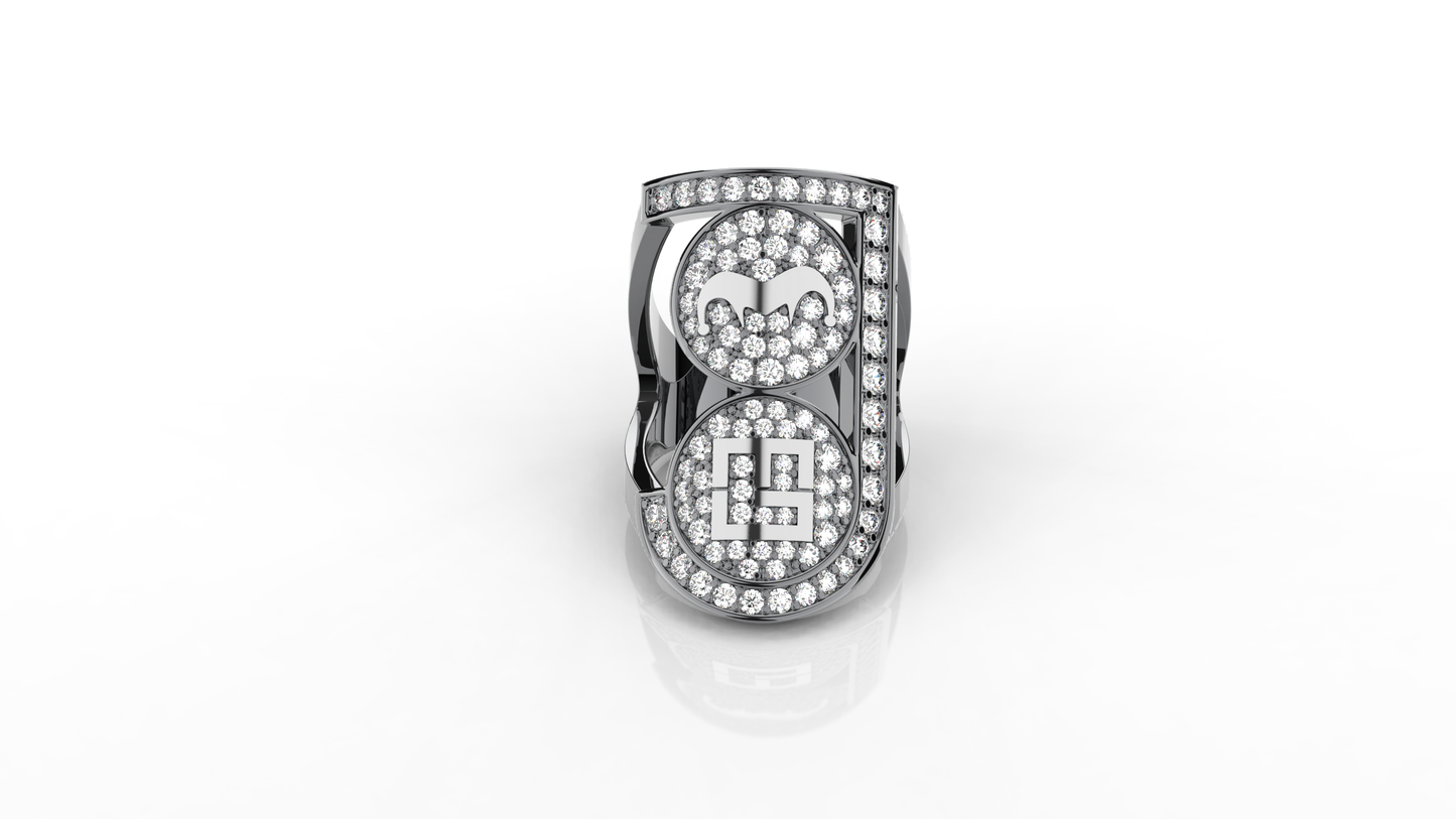 Fool&Cool Ring Black White Diamond Loghi Bianchi