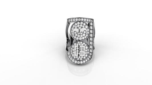 Fool&Cool Ring Black White Diamond Loghi Bianchi